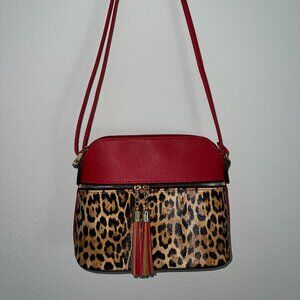 Red Leopard  Crossbody Purse